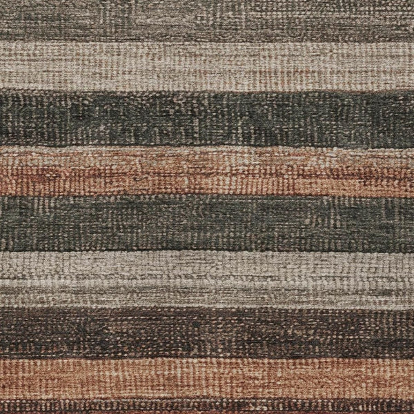 HomeRoots 5' Striped Washable Area Rug in Rust and Taupe – Durable Indoor/Outdoor Design for High-Traffic Spaces 9' X 12' 623244