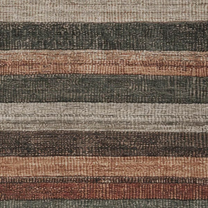 HomeRoots 5' Striped Washable Area Rug in Rust and Taupe – Durable Indoor/Outdoor Design for High-Traffic Spaces 10' X 14' 623245
