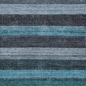 HomeRoots 5' Striped Teal Blue and Gray Washable Area Rug for Indoor/Outdoor Use - Durable, Stylish & Easy Care 5' X 8' 623247