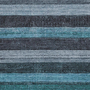 HomeRoots 5' Striped Teal Blue and Gray Washable Area Rug for Indoor/Outdoor Use - Durable, Stylish & Easy Care 8' X 10' 623249
