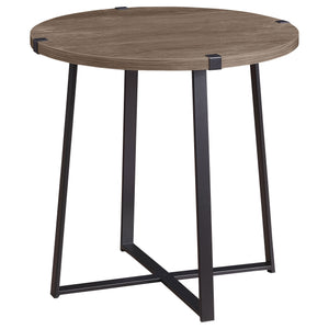 English Elm Heyer Grey Round End Table - Modern Engineered Wood Design For Stylish Living Room & Bedroom Use B062P299800