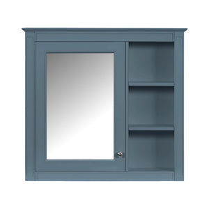 English Elm 30'' Modern Medicine Cabinet with Mirror and Adjustable Shelves, MDF Wall-Mounted Bathroom Storage Solution Blue N710P192495M
