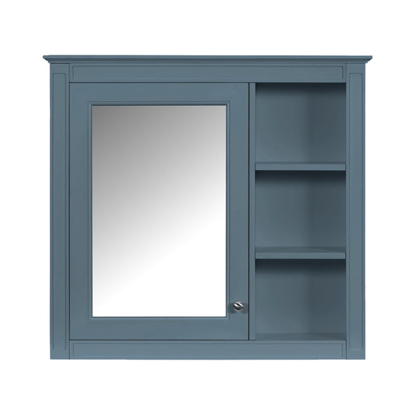 English Elm 30'' Modern Medicine Cabinet with Mirror and Adjustable Shelves, MDF Wall-Mounted Bathroom Storage Solution Blue N710P192495M