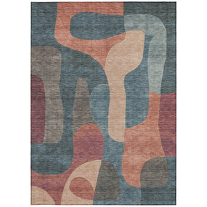 HomeRoots 5' Stylish Sage and Aqua Abstract Area Rug - Durable, Washable Design for Indoor & Outdoor Spaces 8' X 10' 623309