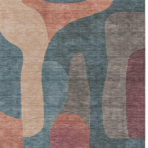 HomeRoots 5' Stylish Sage and Aqua Abstract Area Rug - Durable, Washable Design for Indoor & Outdoor Spaces 8' X 10' 623309