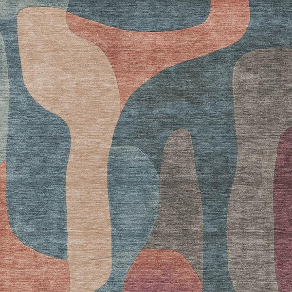 HomeRoots 5' Stylish Sage and Aqua Abstract Area Rug - Durable, Washable Design for Indoor & Outdoor Spaces 9' X 12' 623310