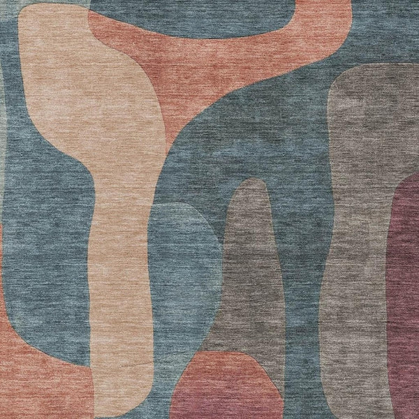 HomeRoots 5' Stylish Sage and Aqua Abstract Area Rug - Durable, Washable Design for Indoor & Outdoor Spaces 10' X 14' 623311