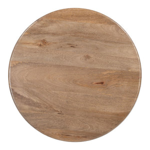 HomeRoots 32" White Round Pedestal Coffee Table - Modern Solid Wood Design for Versatile Living Spaces & Durability 623346