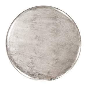 HomeRoots 32" Sleek Silver Aluminum Round Pedestal Coffee Table – Modern Design for Living Rooms & Offices 623350