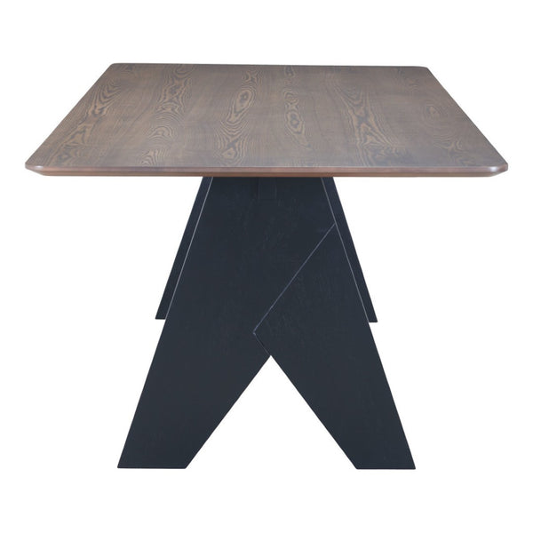 HomeRoots 79" Espresso Wood Dining Table with Pedestal Base - Elegant Design, Seats 4, Perfect for Gatherings! 623354