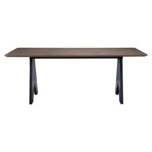 HomeRoots 79" Espresso Wood Dining Table with Pedestal Base - Elegant Design, Seats 4, Perfect for Gatherings! 623354
