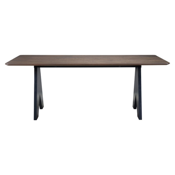 HomeRoots 79" Espresso Wood Dining Table with Pedestal Base - Elegant Design, Seats 4, Perfect for Gatherings! 623354