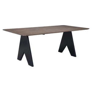 HomeRoots 79" Espresso Wood Dining Table with Pedestal Base - Elegant Design, Seats 4, Perfect for Gatherings! 623354