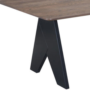 HomeRoots 79" Espresso Wood Dining Table with Pedestal Base - Elegant Design, Seats 4, Perfect for Gatherings! 623354