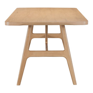 HomeRoots 63" Natural Wood Pedestal Dining Table - Elegant Solid Wood Centerpiece for Stylish Gatherings 623355