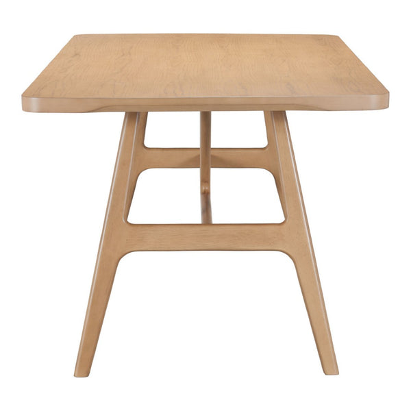 HomeRoots 63" Natural Wood Pedestal Dining Table - Elegant Solid Wood Centerpiece for Stylish Gatherings 623355