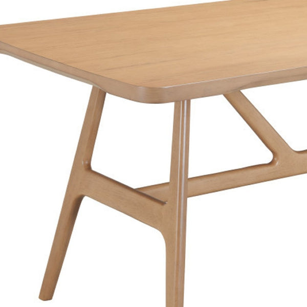 HomeRoots 63" Natural Wood Pedestal Dining Table - Elegant Solid Wood Centerpiece for Stylish Gatherings 623355