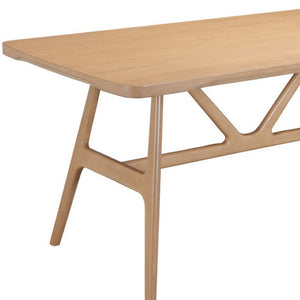 HomeRoots 63" Natural Wood Pedestal Dining Table - Elegant Solid Wood Centerpiece for Stylish Gatherings 623355