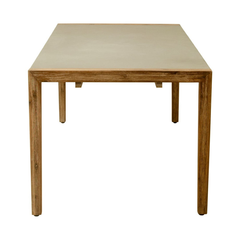 HomeRoots 79" Gray Wood Pedestal Dining Table – Modern Rectangular Design for Stylish Dining & Workspace Use 623356