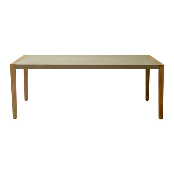 HomeRoots 79" Gray Wood Pedestal Dining Table – Modern Rectangular Design for Stylish Dining & Workspace Use 623356