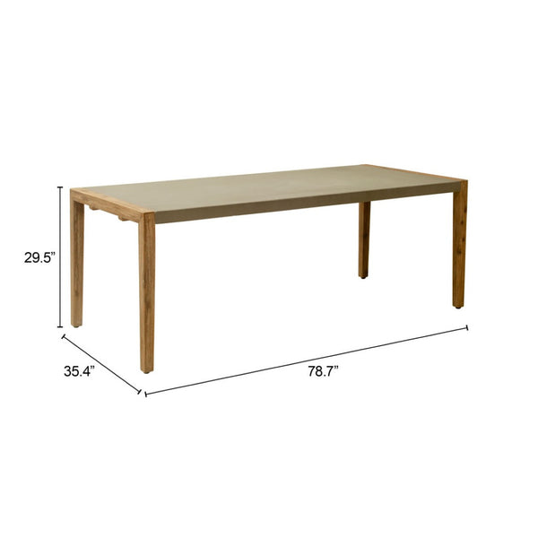 HomeRoots 79" Gray Wood Pedestal Dining Table – Modern Rectangular Design for Stylish Dining & Workspace Use 623356