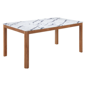 HomeRoots 63" White Wood Dining Table - Solid Wood Elegance for Dining, Entertaining, and Home Workspaces 623357