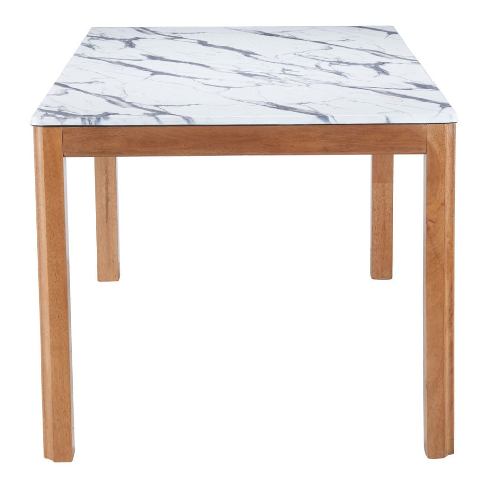 HomeRoots 63" White Wood Dining Table - Solid Wood Elegance for Dining, Entertaining, and Home Workspaces 623357