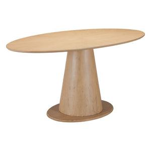 HomeRoots 71" Natural Solid Wood Oval Dining Table - Timeless Design, Space-Saving, Seats 4, Durable Finish 623358