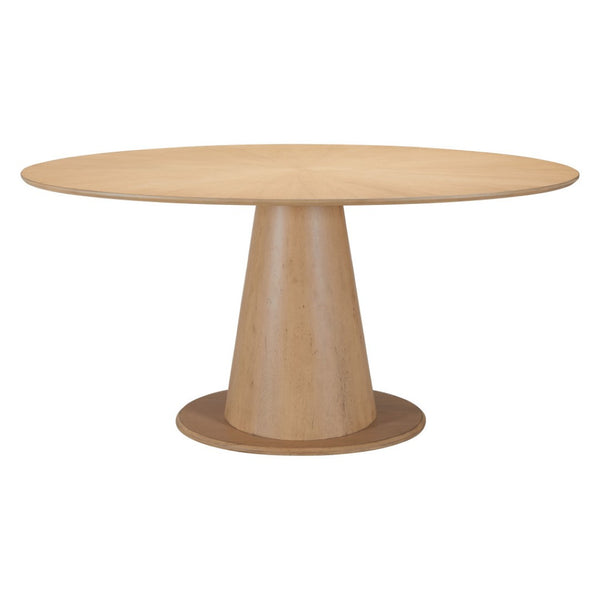 HomeRoots 71" Natural Solid Wood Oval Dining Table - Timeless Design, Space-Saving, Seats 4, Durable Finish 623358