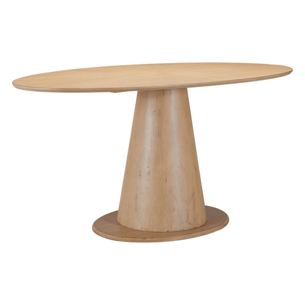 HomeRoots 71" Natural Solid Wood Oval Dining Table - Timeless Design, Space-Saving, Seats 4, Durable Finish 623358