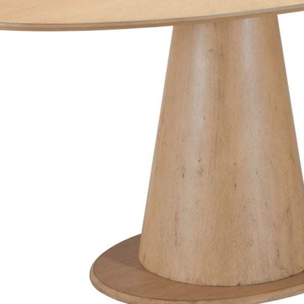 HomeRoots 71" Natural Solid Wood Oval Dining Table - Timeless Design, Space-Saving, Seats 4, Durable Finish 623358