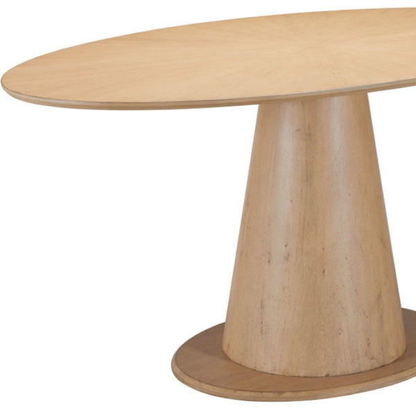 HomeRoots 71" Natural Solid Wood Oval Dining Table - Timeless Design, Space-Saving, Seats 4, Durable Finish 623358