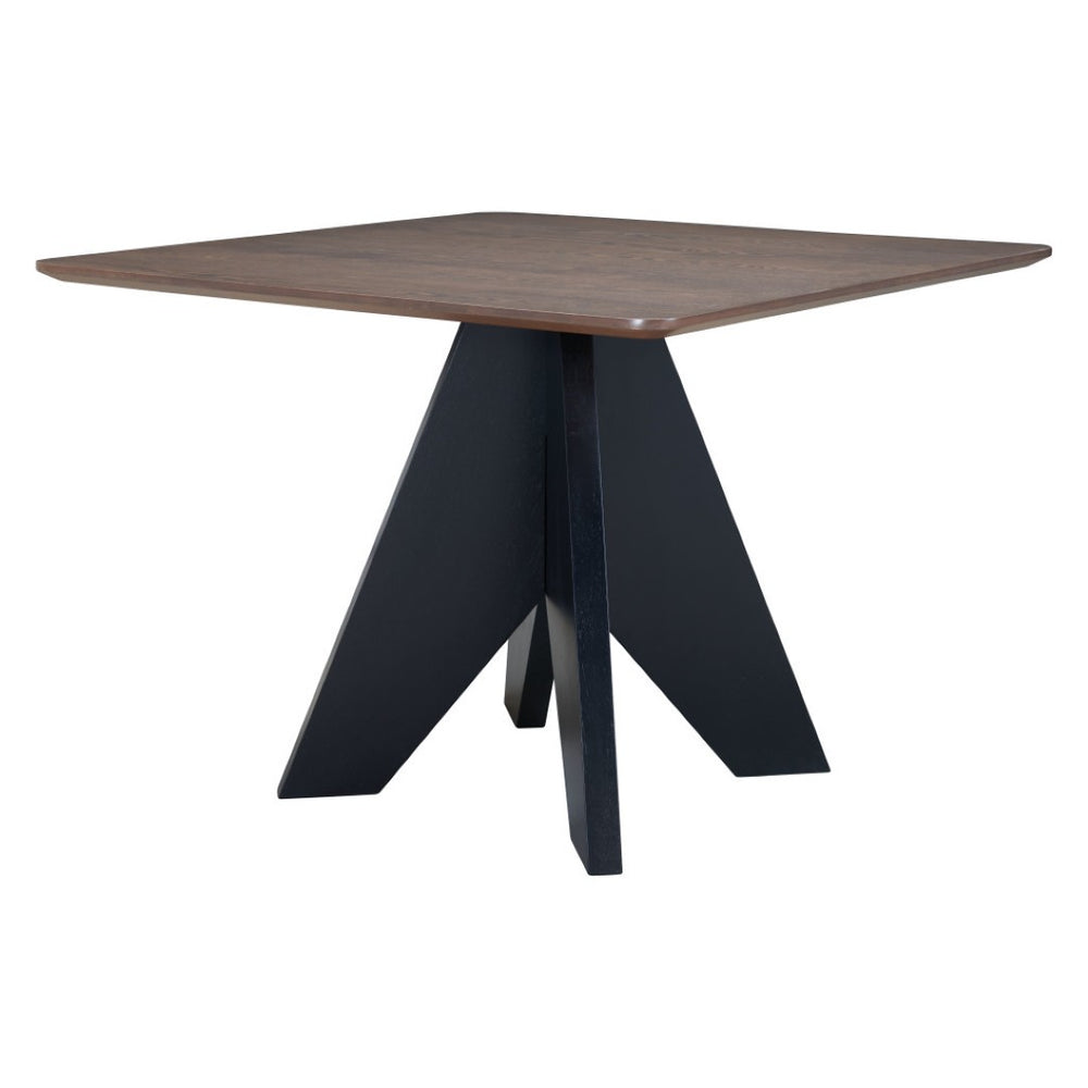 HomeRoots 41" Elegant Espresso Wood Square Dining Table with Solid Pedestal Base for Modern Interiors 623359