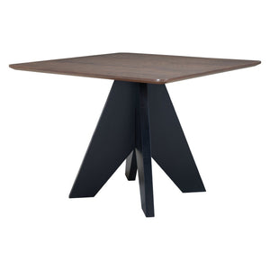 HomeRoots 41" Elegant Espresso Wood Square Dining Table with Solid Pedestal Base for Modern Interiors 623359
