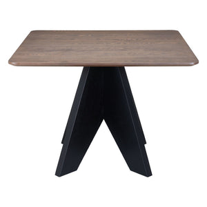 HomeRoots 41" Elegant Espresso Wood Square Dining Table with Solid Pedestal Base for Modern Interiors 623359