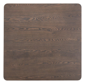 HomeRoots 41" Elegant Espresso Wood Square Dining Table with Solid Pedestal Base for Modern Interiors 623359