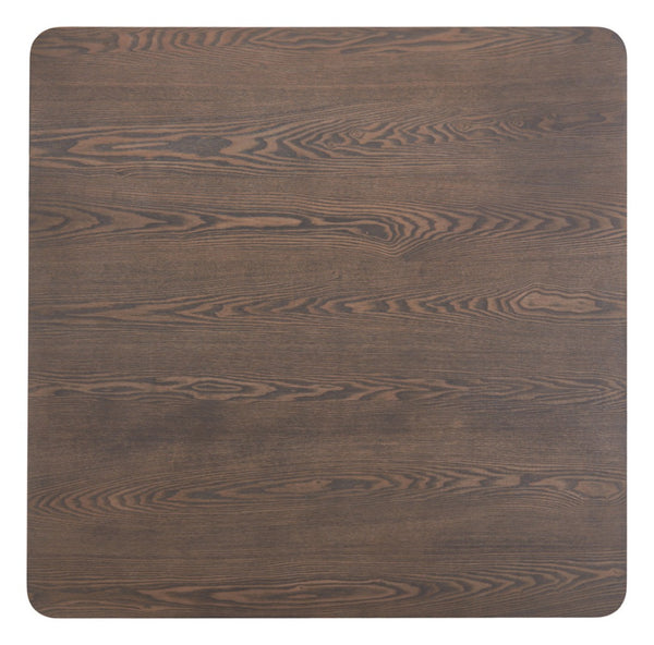 HomeRoots 41" Elegant Espresso Wood Square Dining Table with Solid Pedestal Base for Modern Interiors 623359