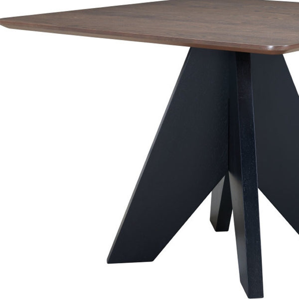 HomeRoots 41" Elegant Espresso Wood Square Dining Table with Solid Pedestal Base for Modern Interiors 623359