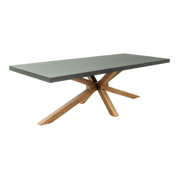 HomeRoots 95" Gray Wood Dining Table with Solid Wood Pedestal Base - Modern Design for 6, Durable & Elegant 623360
