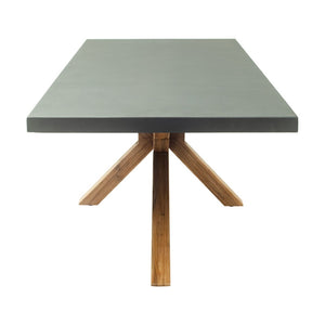 HomeRoots 95" Gray Wood Dining Table with Solid Wood Pedestal Base - Modern Design for 6, Durable & Elegant 623360