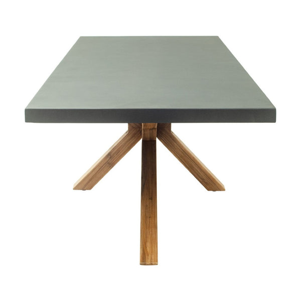HomeRoots 95" Gray Wood Dining Table with Solid Wood Pedestal Base - Modern Design for 6, Durable & Elegant 623360