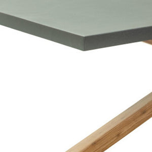 HomeRoots 95" Gray Wood Dining Table with Solid Wood Pedestal Base - Modern Design for 6, Durable & Elegant 623360
