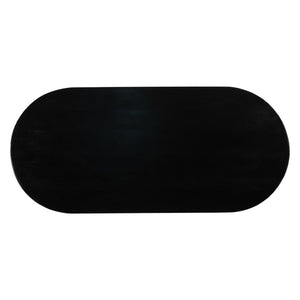 HomeRoots 81" Black Solid Wood Oval Dining Table with Pedestal Base - Modern Design for Dining & Workspaces 623362