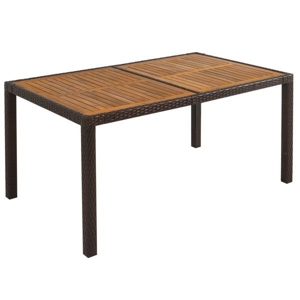 HomeRoots Seven Piece Solid Wood Dining Set with Elegant Brown Finish and Six Comfortable Chairs for Entertaining 623365