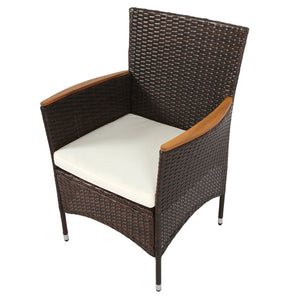 HomeRoots Seven Piece Solid Wood Dining Set with Elegant Brown Finish and Six Comfortable Chairs for Entertaining 623365