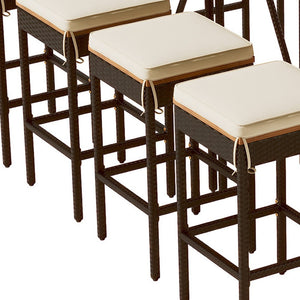 HomeRoots Nine-Piece Natural and Black Wood Dining Set with Eight Stylish Chairs for Elevated Gatherings 623373