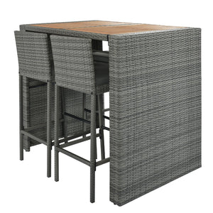 HomeRoots Five-Piece Solid Wood Dining Set: Stylish Brown & Gray Ensemble with Four Comfortable Chairs 623376