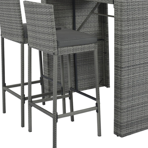 HomeRoots Five-Piece Solid Wood Dining Set: Stylish Brown & Gray Ensemble with Four Comfortable Chairs 623376