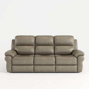 English Elm Breathable Fabric Power Reclining Sofa with Wireless Charging and Drop Down Console W1896141758