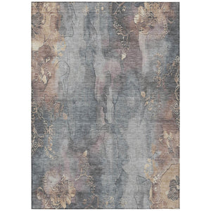 HomeRoots 5' Durable Gray and Beige Floral Area Rug - Washable, Perfect for Indoor or Outdoor Spaces! 8' X 10' 623386